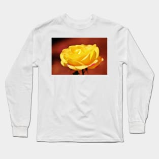 Bright Yellow Rose With Pink Long Sleeve T-Shirt